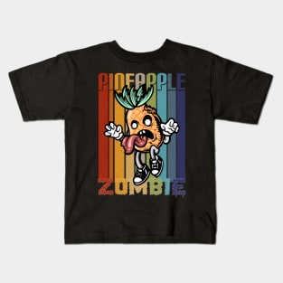 Retro Zombie Pineapple Halloween Kids T-Shirt